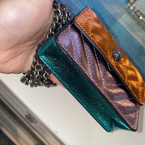 Kurt Geiger London Kensington Micro Quilted Metallic Faux-leather Crossbody Bag - Picture 6 of 9